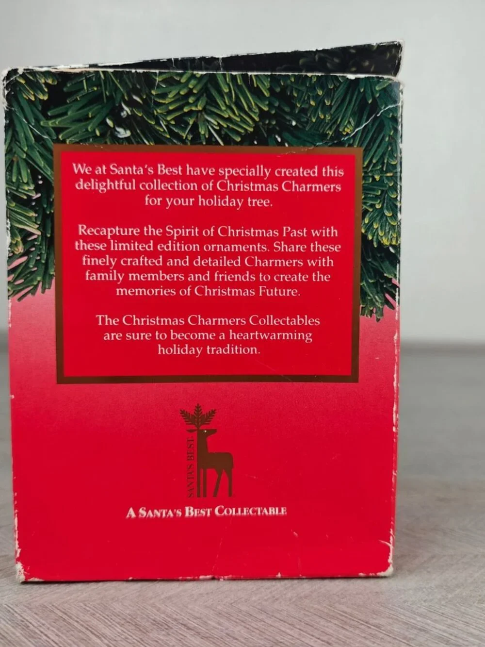 Vintage Christmas Charmers Trimming The Mistletoe Ornament 1991 Santa's Best